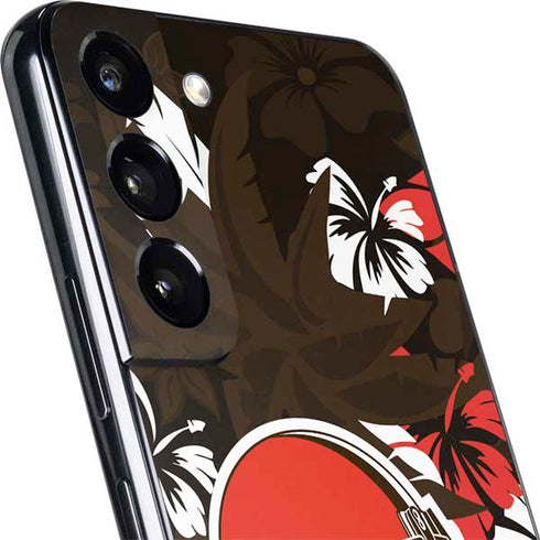NFL Cleveland Browns Tropical Print Galaxy S22 Plus Skin