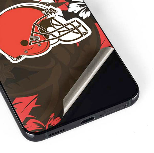 NFL Cleveland Browns Tropical Print Galaxy S22 Plus Skin