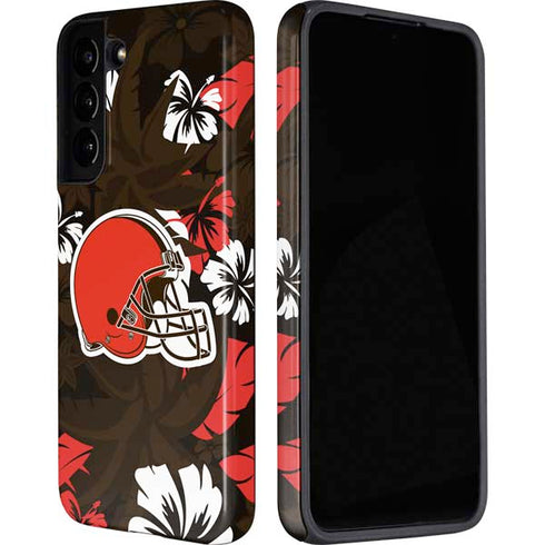 NFL Cleveland Browns Tropical Print Galaxy S22 Pro Case