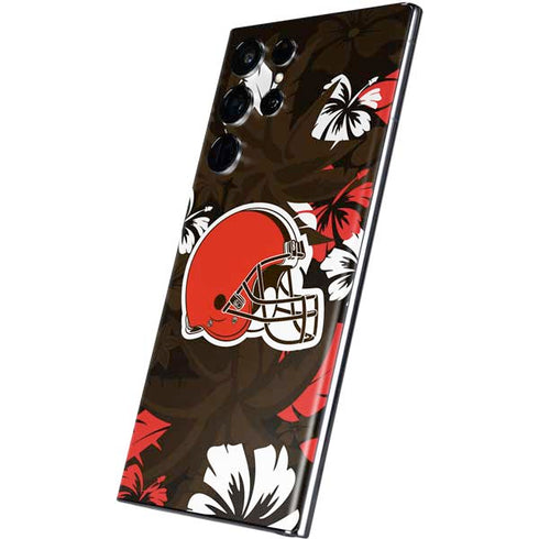 NFL Cleveland Browns Tropical Print Galaxy S22 Ultra Skin