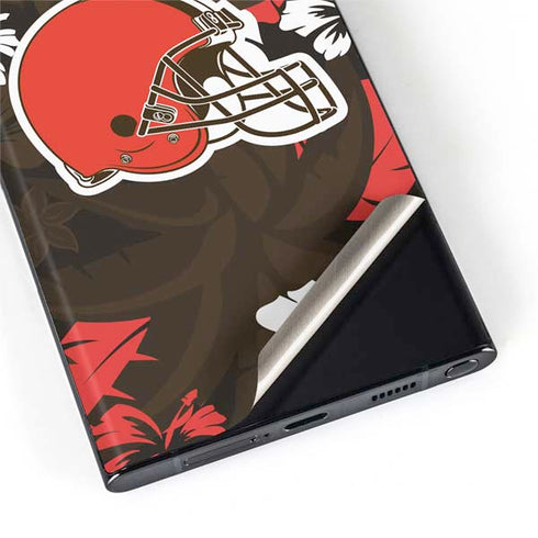 NFL Cleveland Browns Tropical Print Galaxy S22 Ultra Skin