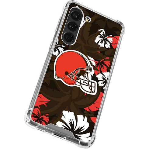 NFL Cleveland Browns Tropical Print Galaxy S23 Clear Case