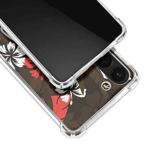 NFL Cleveland Browns Tropical Print Galaxy S23 Clear Case