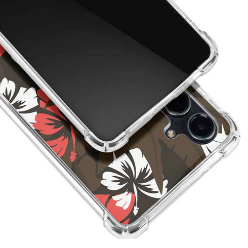 NFL Cleveland Browns Tropical Print Galaxy S23 FE Clear Case