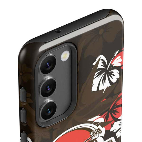NFL Cleveland Browns Tropical Print Galaxy S23 Plus Pro Case
