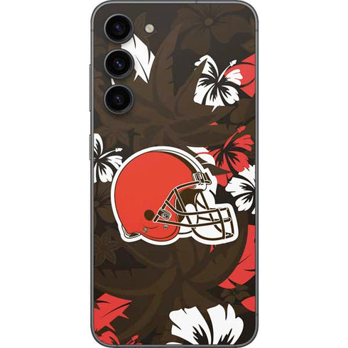 NFL Cleveland Browns Tropical Print Galaxy S23 Plus Skin