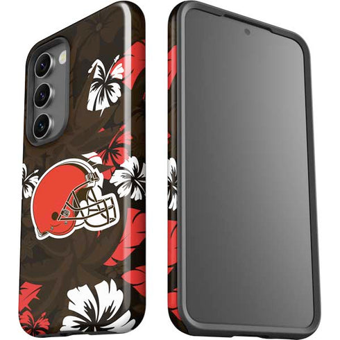 NFL Cleveland Browns Tropical Print Galaxy S23 Pro Case
