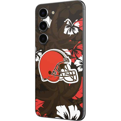 NFL Cleveland Browns Tropical Print Galaxy S23 Skin