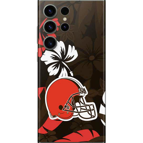NFL Cleveland Browns Tropical Print Galaxy S23 Ultra Skin