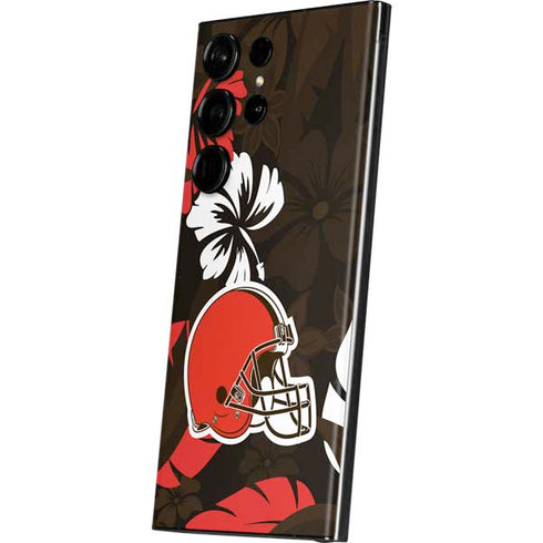 NFL Cleveland Browns Tropical Print Galaxy S23 Ultra Skin