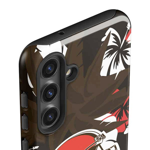 NFL Cleveland Browns Tropical Print Galaxy S24 Impact Case