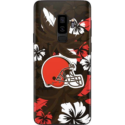 NFL Cleveland Browns Tropical Print Galaxy S9 Plus Skin