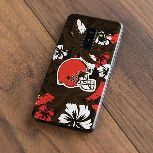 NFL Cleveland Browns Tropical Print Galaxy S9 Plus Skin
