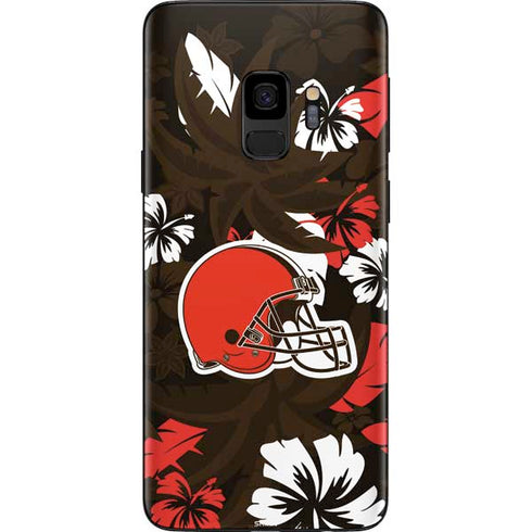 NFL Cleveland Browns Tropical Print Galaxy S9 Skin