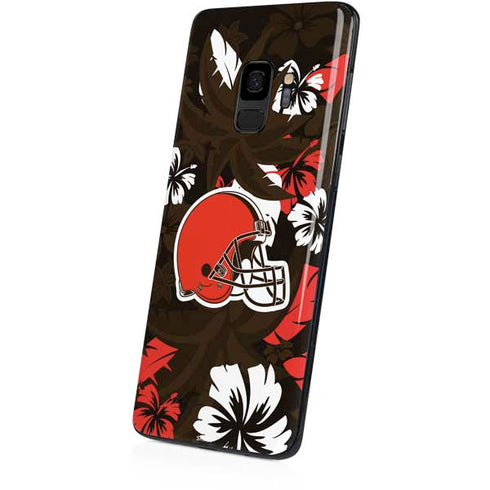 NFL Cleveland Browns Tropical Print Galaxy S9 Skin