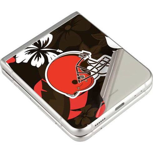 NFL Cleveland Browns Tropical Print Galaxy Z Flip3 5G Skin