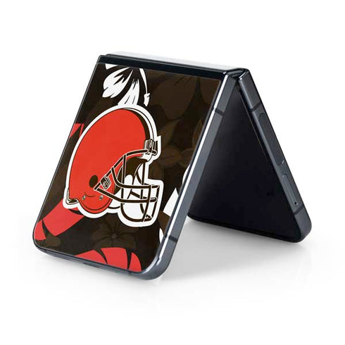 NFL Cleveland Browns Tropical Print Galaxy Z Flip5 5G Skin