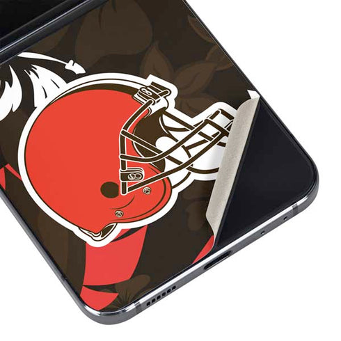 NFL Cleveland Browns Tropical Print Galaxy Z Flip5 5G Skin