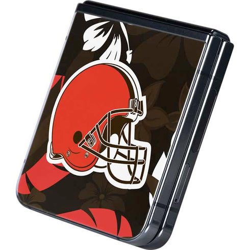 NFL Cleveland Browns Tropical Print Galaxy Z Flip5 5G Skin