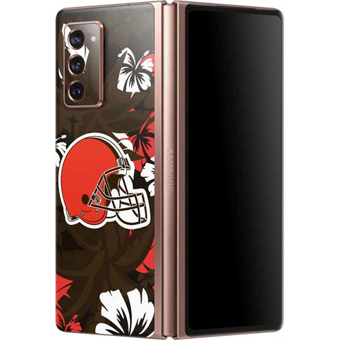NFL Cleveland Browns Tropical Print Galaxy Z Fold2 5G Skin