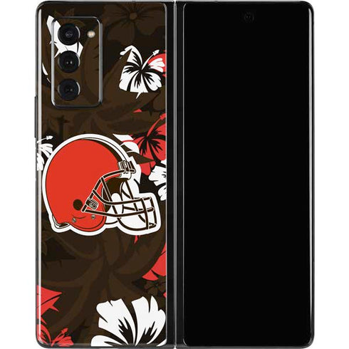 NFL Cleveland Browns Tropical Print Galaxy Z Fold2 5G Skin