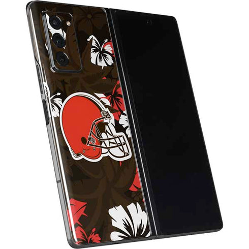 NFL Cleveland Browns Tropical Print Galaxy Z Fold2 5G Skin