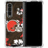 NFL Cleveland Browns Tropical Print Galaxy Z Fold4 5G Clear Case