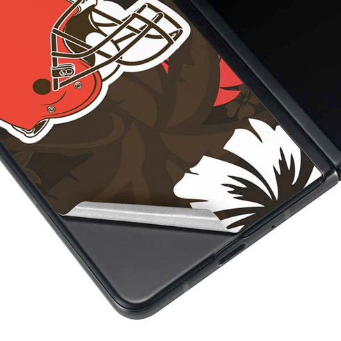 NFL Cleveland Browns Tropical Print Galaxy Z Fold4 5G Skin