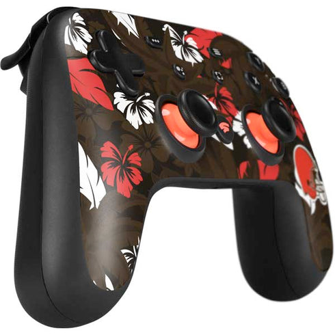 NFL Cleveland Browns Tropical Print Google Stadia Controller Skin