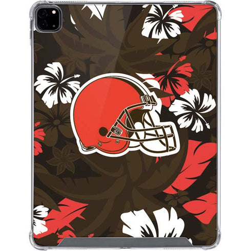NFL Cleveland Browns Tropical Print iPad Pro 12.9in (2020) Clear Case