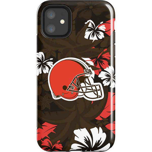 NFL Cleveland Browns Tropical Print iPhone 11 Impact Case