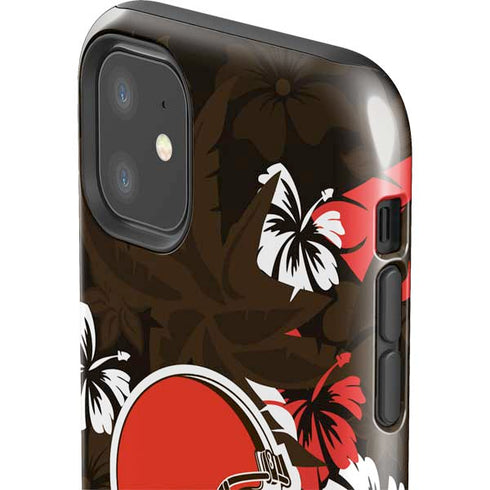 NFL Cleveland Browns Tropical Print iPhone 11 Impact Case