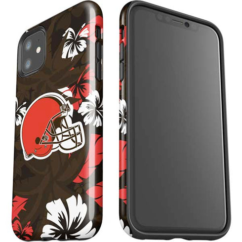 NFL Cleveland Browns Tropical Print iPhone 11 Impact Case