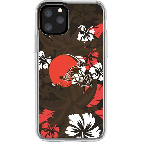 NFL Cleveland Browns Tropical Print iPhone 11 Pro Clear Case
