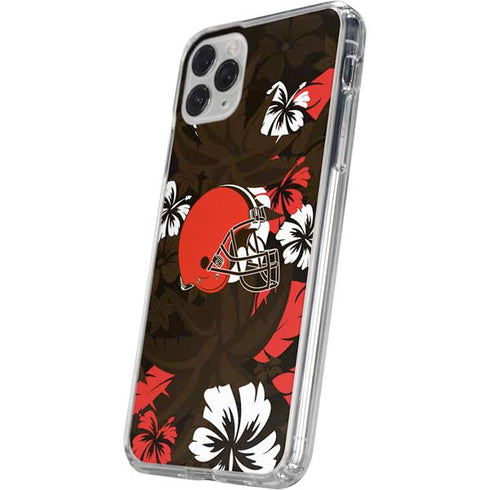 NFL Cleveland Browns Tropical Print iPhone 11 Pro Clear Case