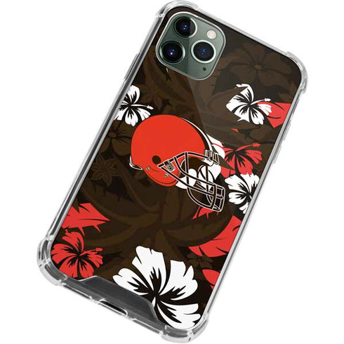 NFL Cleveland Browns Tropical Print iPhone 11 Pro Max Clear Case