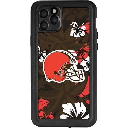 NFL Cleveland Browns Tropical Print iPhone 11 Pro Max Waterproof Case