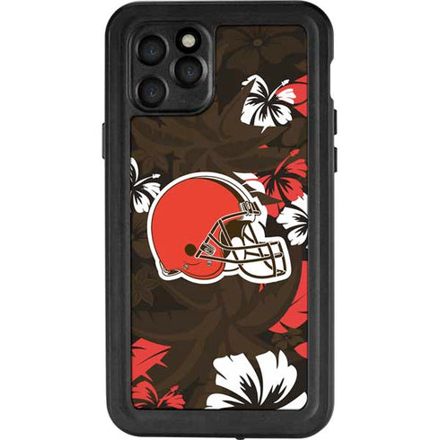 NFL Cleveland Browns Tropical Print iPhone 11 Pro Waterproof Case