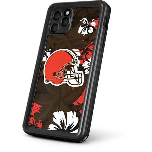 NFL Cleveland Browns Tropical Print iPhone 11 Pro Waterproof Case