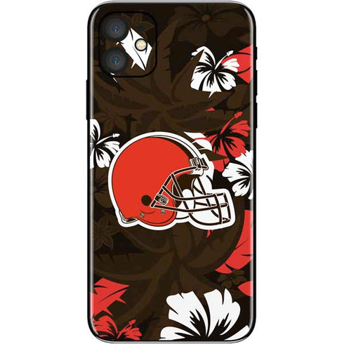NFL Cleveland Browns Tropical Print iPhone 11 Skin