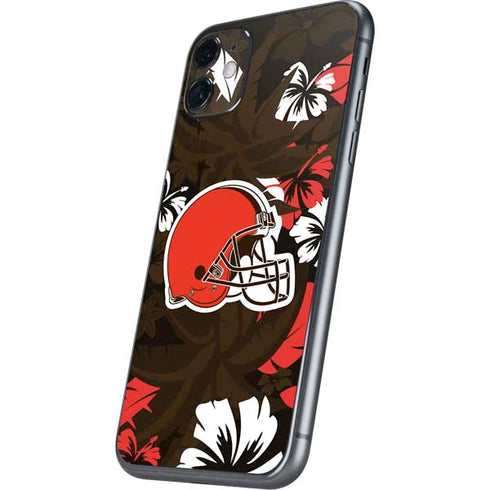 NFL Cleveland Browns Tropical Print iPhone 11 Skin