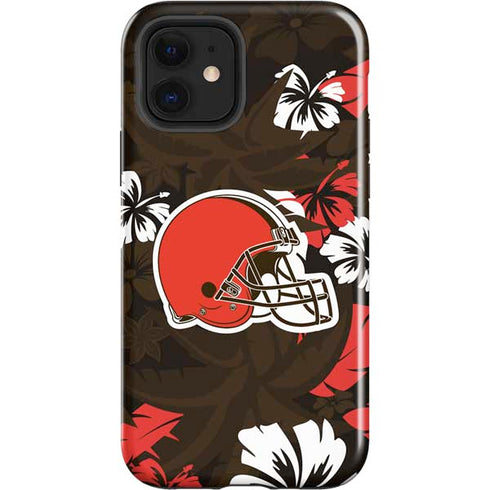 NFL Cleveland Browns Tropical Print iPhone 12 Impact Case