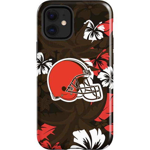 NFL Cleveland Browns Tropical Print iPhone 12 Mini Impact Case