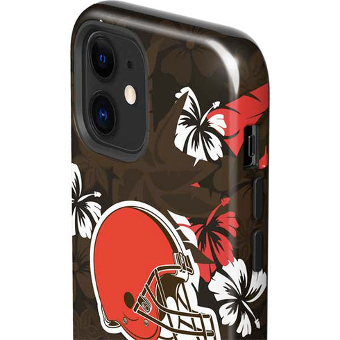 NFL Cleveland Browns Tropical Print iPhone 12 Mini Impact Case