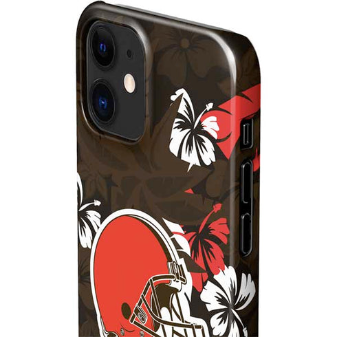 NFL Cleveland Browns Tropical Print iPhone 12 Mini Lite Case