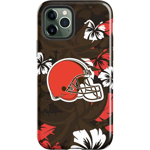 NFL Cleveland Browns Tropical Print iPhone 12 Pro Impact Case