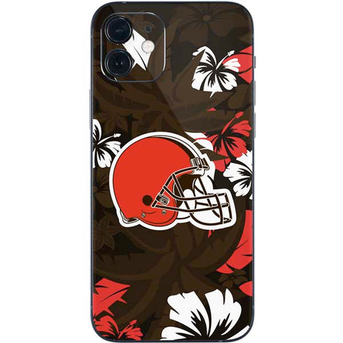 NFL Cleveland Browns Tropical Print iPhone 12 Skin