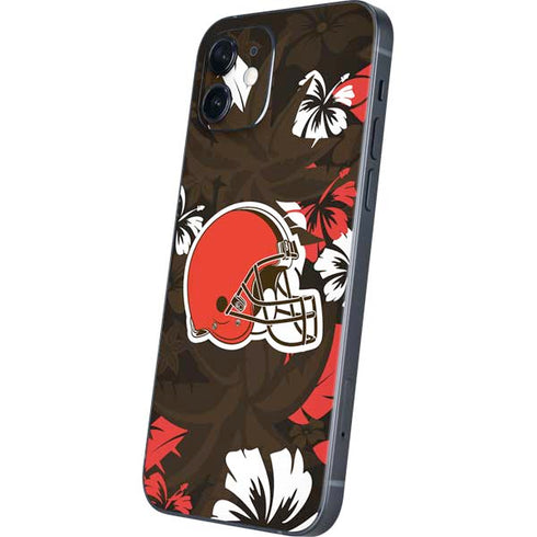 NFL Cleveland Browns Tropical Print iPhone 12 Skin