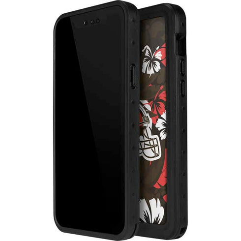 NFL Cleveland Browns Tropical Print iPhone 13 Mini Waterproof Case