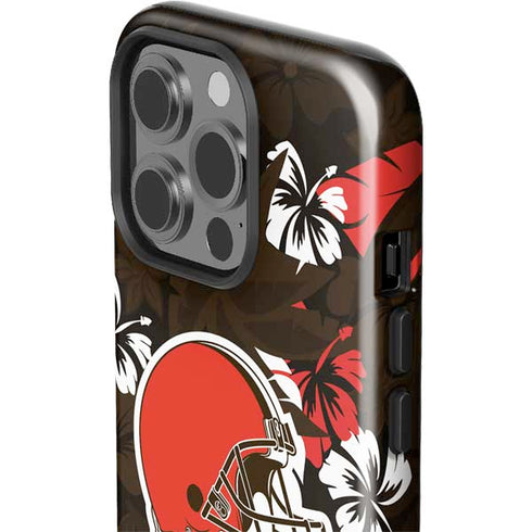 NFL Cleveland Browns Tropical Print iPhone 13 Pro Impact Case